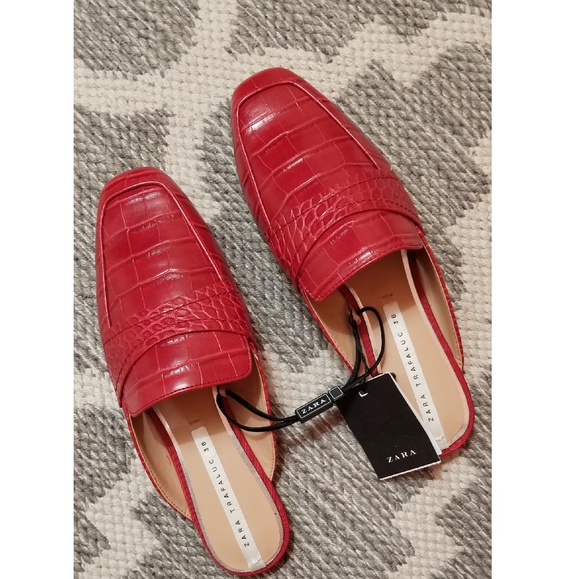 zara red mules